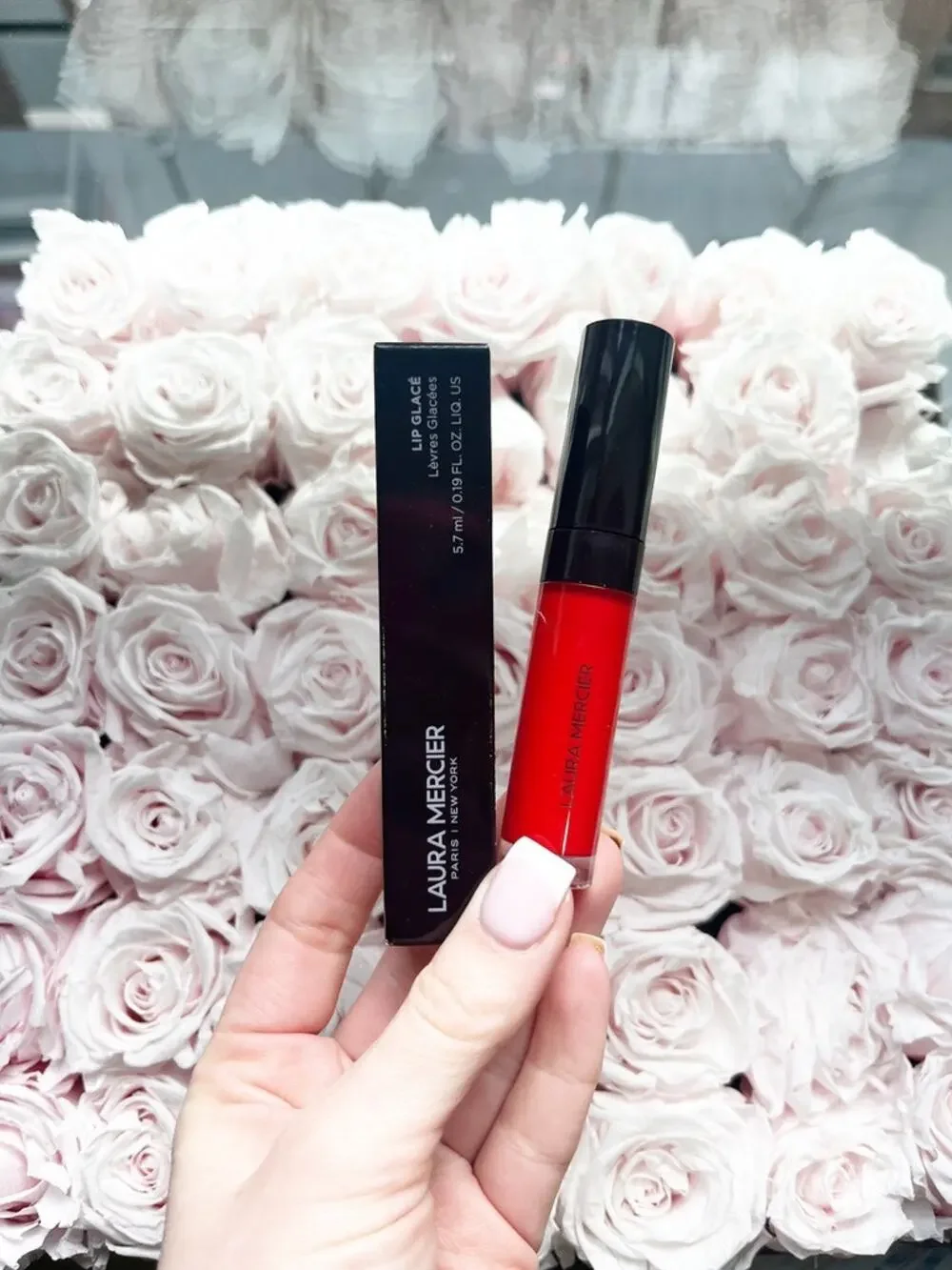 NEW Laura Mercier Lip Glacé Lip Gloss in 420 A La Fraise Red
